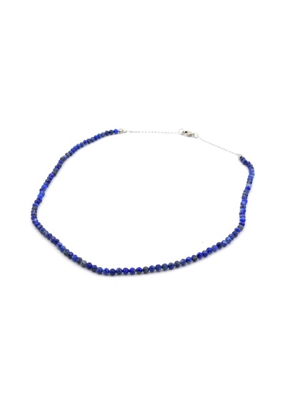 Murty99Doğaltaş Hakiki Faset Kesim Doğal Lapis Lazuli Kolye 1.Kalite Beyaz