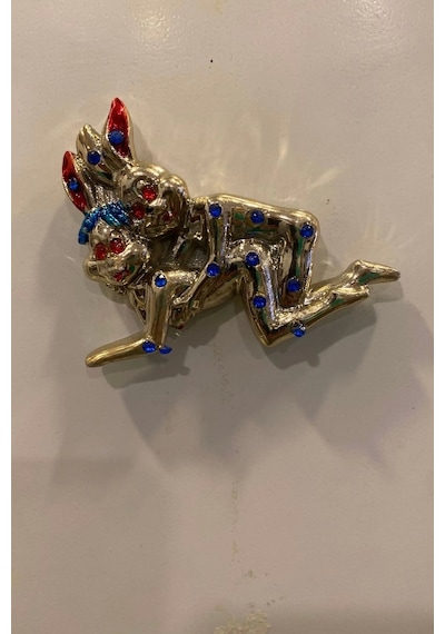 Magnet Playboy Tavşan Eroti K Figürlü Taşlı Metal Mıknatıs Magnet 1