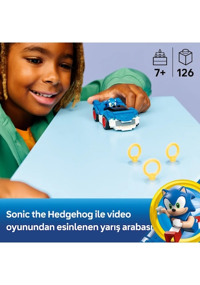 LEGO®  Sonic the Hedgehog™ Sonic: Şimşek Araba 77117 – 7 Yaş Üzeri Çocuklar için Minifigür İçeren Oyuncak Yapım Seti (126 Parça)