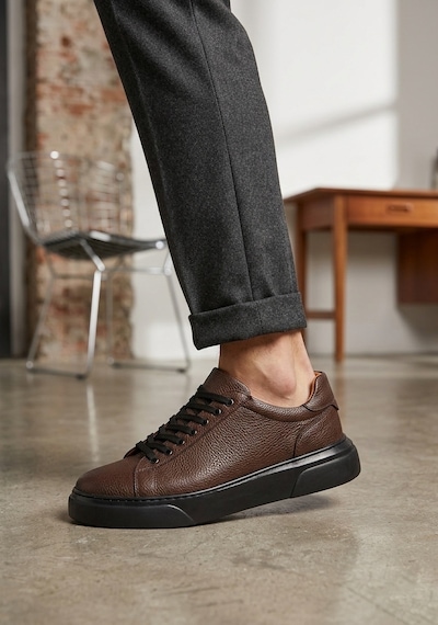 Boa Blf-010 Erkek Sneaker Günlük Casual Spor Ayakkabı Kahverengi Siyah Taban