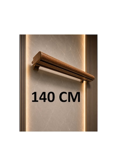 Meşe Dekoratif Ray 2 Kanallı Dekoratif Ahşap Desenli Metal Perde Kornişi Meşedeko140cm - 849479350 Meşedeko140cm