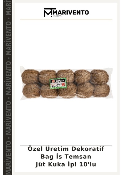 Özel Üretim Dekoratif Bag İs Temsan Jüt Kuka İpi 10'lu