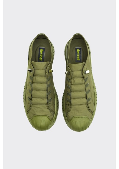 Derinet Lastik Bağcıklı Kadın Sneaker Haki Haki