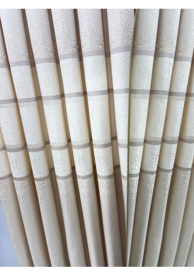 Nivemeshome Çakı Fj672069 V-115 Krem 1/3 Sık Pileli Fon Perde Apm Krem