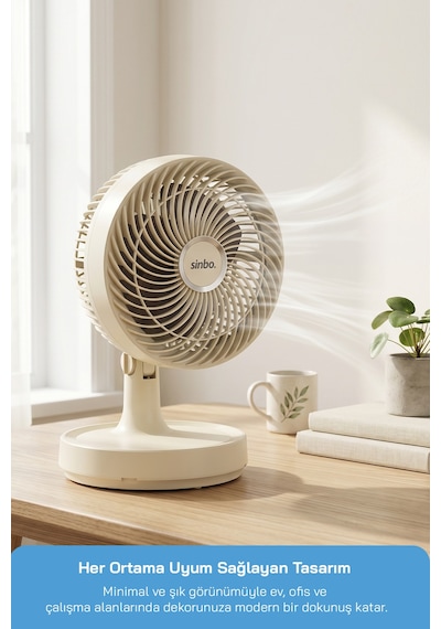 Sinbo Sf-7703 Kompakt Mini Masaüstü Fan Sessiz Vantilatör