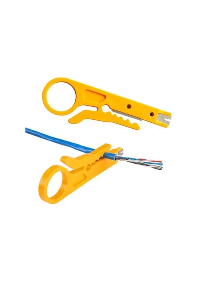 Mini Taşınabilir Tel Stripper Bıçak Crimper Pense Sıkma Aracı Kablo Sıyırma Tel Kesici Sarı