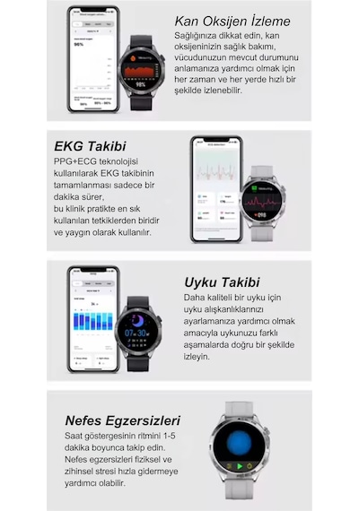 Wearfitpro Gt4 Watch Yuvarlak Amoled Ekran Yeni Nesil Özelliklere Sahip Akıllı Saat Siyah