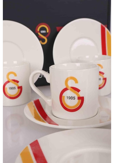 Lisanslı Galatasaray 6 Kişilik Türk Kahvesi Fincan Takımı Altın