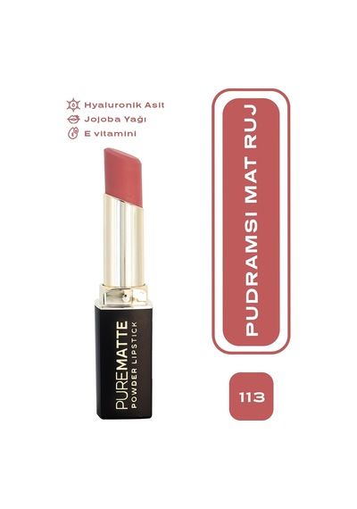 Pure Matte Powder Lipstick No: 113 - Nemlendirici Pudramsı Mat Ruj Çok Renkli