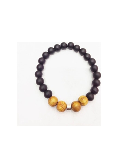 Oriental Kuyumculuk Jewellery Oniks Wood Ahşap Doğal Taş Bileklik Siyah