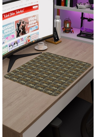 Art Deco Tarzı Kaymaz Dikişli Kauçuk Oyuncu Mousepad V3 - 48x40 Xl Gaming Mouse Pad Fare Altlığı