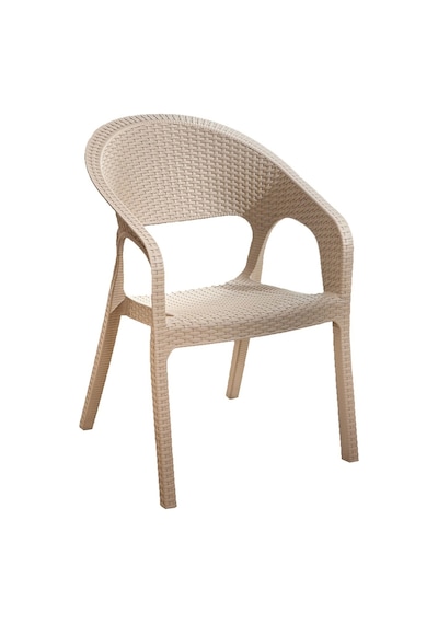 Garden Large 90x150cm Rattan Cappucino Masa Takımı Bahçe&balkon - 1 Masa 6 Sandalye Krem