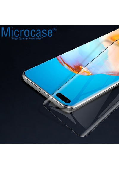 Huawei P40 Pro 3D Curved Tam Kaplayan Tempered Cam - Siyah