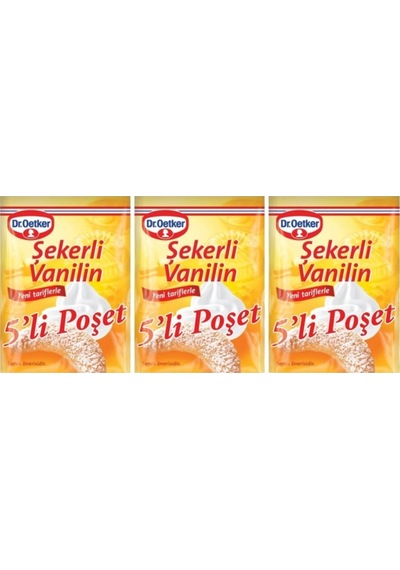 Şekerli Vanilin 5'li Paket 3 Adet Toplam 15 Adet