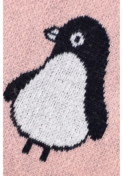 Kız Ve Erkek Bebek Için Triko Örgü Bebek Battaniyesi Pembe Penguen 90cm X110cm Pembe Pembe