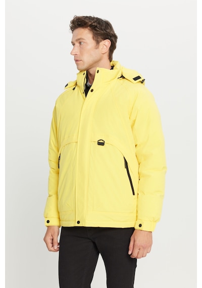 AC&Co / Altınyıldız Classics Erkek Sarı Standart Fit Normal Kesim Kapüşonlu Dik Yaka Yan Cepli Casual Mont Sari