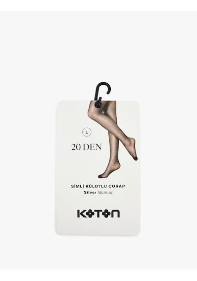 Koton Simli 20 Den Metalik İplik Detaylı Külotlu Çorap Gümüş 7wak81120aa Gümüş Rengi Koton Simli 20 Den Metalik İplik Detaylı Külotlu Çorap Gümüş 7wak81120aa Gümüş Rengi
