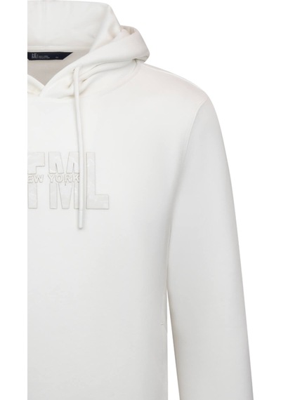 Hatemoğlu Beyaz Regular Fit Pamuklu Kapüşonlu Kanguru Cepli Sweatshirt 30250 Beyaz