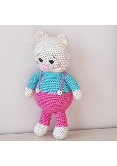 Amigurumi Örgü Oyuncak Renkli Ayı Pembe