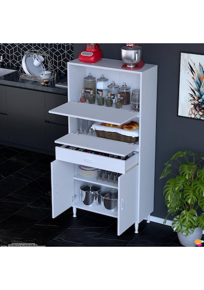 Eliusta Solaira 85 Cm Genişlik Kapaklı Mutfak Dolabı 4 Kapaklı, Çekmeceli Çok Amaçlı Mutfak/banyo Dolabı Beyaz Eliusta Solaira 85 Cm Genişlik Kapaklı Mutfak Dolabı 4 Kapaklı, Çekmeceli Çok Amaçlı Mutfak/banyo Dolabı Beyaz