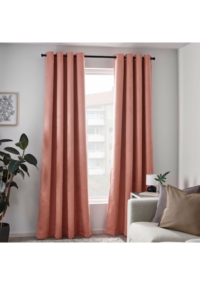 Karartma Perde/2 Kanat, Açık Pembe, 145x300 Cm A Antrasit