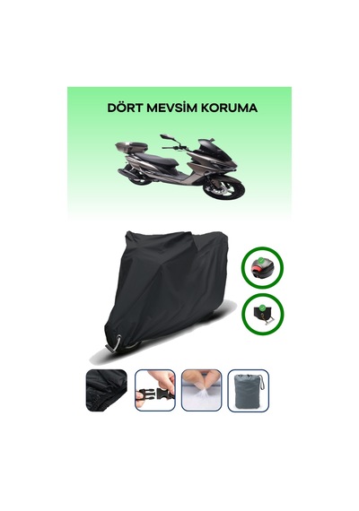 Siyah Arka Çanta Ve Kilit Uyumlu Rks Newlight Uyumlu Motor Brandası