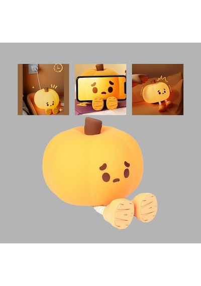 Pumpkin Led Gece Lambası Üç Kademeli Işık Ayarlı Yeni Nesil Renkli