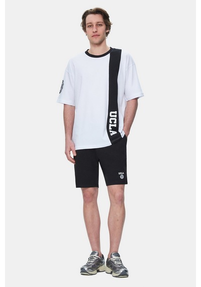 Ucla Keıth Beyaz Bisiklet Yaka Baskılı Oversize Erkek Tshirt Beyaz