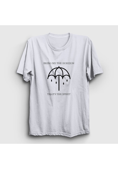 Presmono Unisex Spirit Bring Me The Horizon T-shirt Beyaz