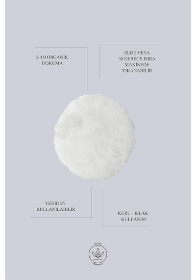 Clara Hygienics Reusable 100% Organic Cotton Cleansing Pads 3 Pieces İn 1 Makyaj Temizleme Pamuğu