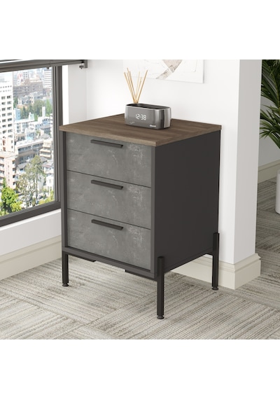 Yurudesign Vista C Ofis Keson Metal Ayaklı Kahve-Beton-Antrasit V