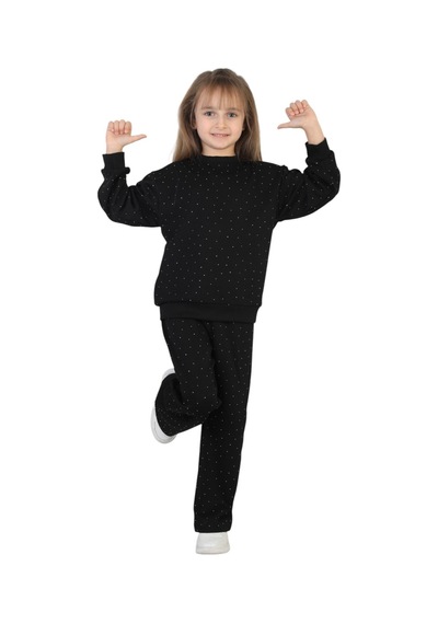 Erdem Kıds Kız Çocuk Taşlı Pijama Takımı Rahat Kalıp Günlük-casual Takım İkili Takım Siyah Siyah Erdem Kıds Kız Çocuk Taşlı Pijama Takımı Rahat Kalıp Günlük-casual Takım İkili Takım Siyah Siyah