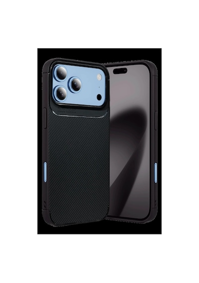 Newface Apple iPhone Uyumlu 18 Pro Max Auto Focus Karbon Kapak - Siyah Düz Renkli