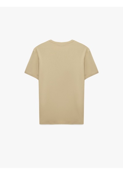 Koton Kısa Kollu Bisiklet Yaka Pamuklu Slim Fit Tişört Bej 6sam10027mk Ekru