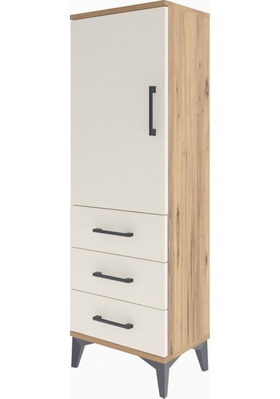 Arges Dolap 2 Raflı 3 Çekmeceli Tek Kapaklı 44x30x134 Çam-aytaşı Atlas Çam