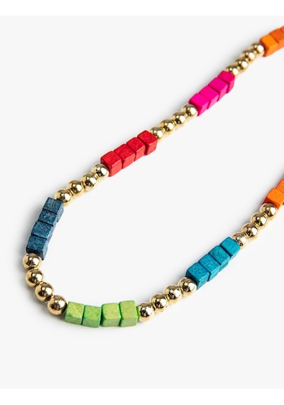Koton Boncuklu Kolye Minimal Yıldız Ve Elma Figürlü Multıcolor 3sak70400aa Mavi