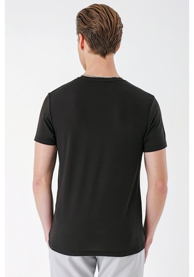 Efor Slim Fit Bisiklet Yaka Düz Pamuklu Acı Kahve Tişört Ts 823 Kahverengi