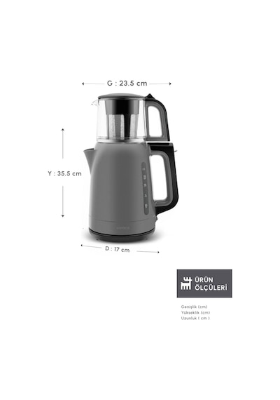 Karaca Mega Tea 1501 1500 W Cam Çay Makinesi