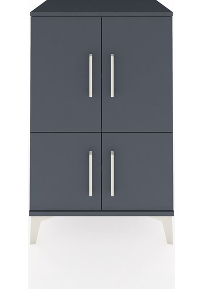 Hyperion Komodin 3 Raflı 4 Kapaklı 60x44x96 Antrasit-antrasit Antrasit