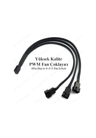 Yüksek Kalite 3 Lü Fan Çoklayıcı Pwm Y Splitter Kablo