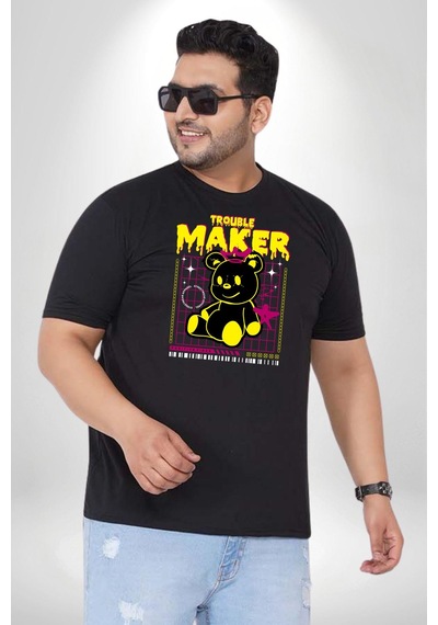 Angemiel Baş Belası Teddy Siyah Büyük Beden Erkek Kadın Unisex Basic Ön Baskılı Tişört Siyah