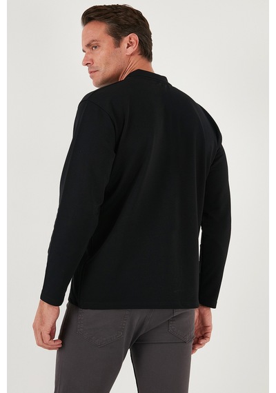 Buratti Streç Pamuklu Regular Fit Düğmeli Polo Yaka Erkek Sweat 5905727 Siyah Buratti Streç Pamuklu Regular Fit Düğmeli Polo Yaka Erkek Sweat 5905727 Siyah