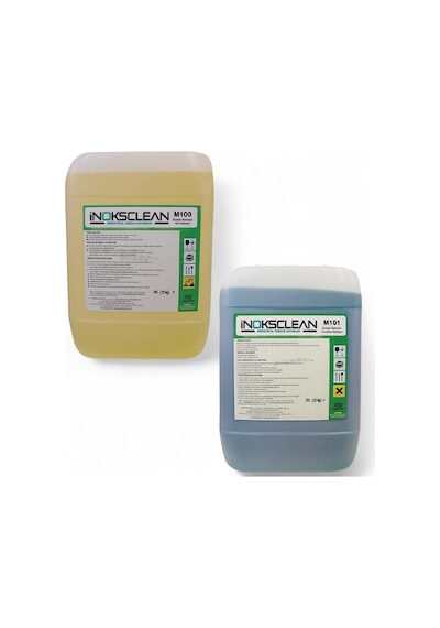 İnoksclean M100+m101 Endüstriyel Bulaşık Makinesi Deterjanı + Parlatıcı 20 L Set