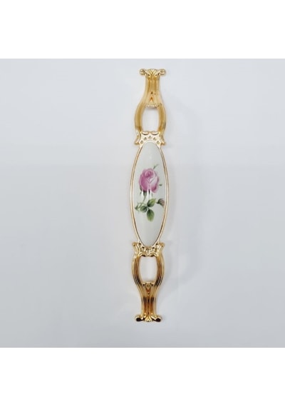 Zümre 96 Mm Metal Gold Kasa Beyaz Gül Desenli / 5 Adet Altın