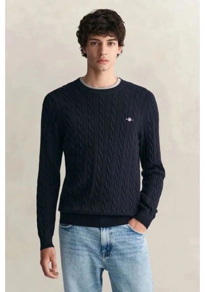 Gant Erkek Lacivert Regular Fit Bisiklet Yaka Örgü Kazak-24727 Gant Erkek Lacivert Regular Fit Bisiklet Yaka Örgü Kazak-24727