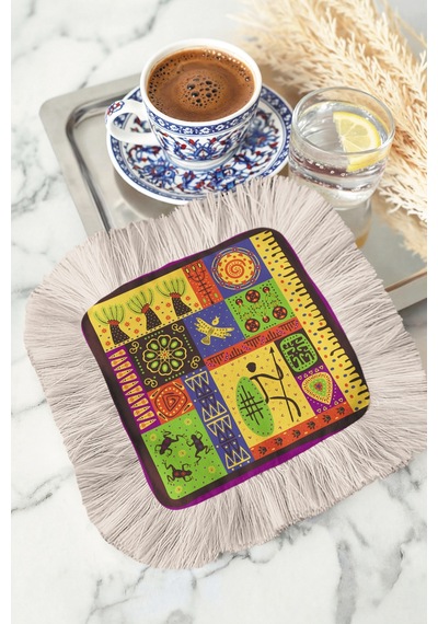 Etnik Mozaik Sanat Saçaklı Sunum Peçetesi - Renkli Tribal Bohem Mor Detaylı Bardak Altlığı Mendil Mat Dumanlı Beyaz Etnik Mozaik Sanat Saçaklı Sunum Peçetesi - Renkli Tribal Bohem Mor Detaylı Bardak Altlığı Mendil Mat Dumanlı Beyaz
