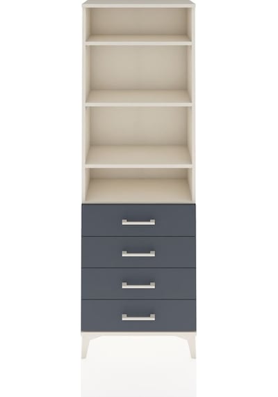 Arges Dolap 4 Raflı 4 Çekmeceli 60x30x182 Aytaşı-antrasit Aytaşı