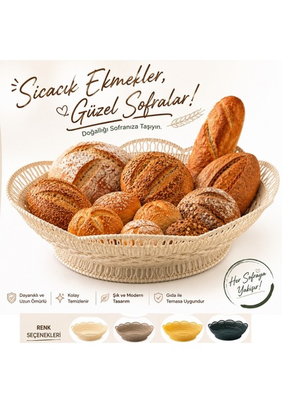 Plastik Dantel Desenli Ekmek, Meyve Sepeti-417 Yeşil