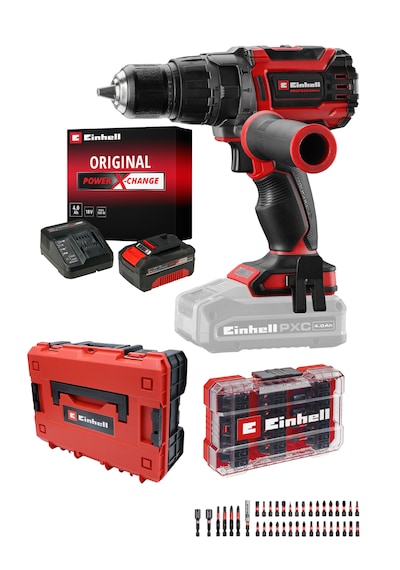 Einhell Profesyonel TP-CD 18/70 Li-i Bl Akülü Darbeli Vidalama Seti 4AH Starter Kit 39 Parça M-case Bit Seti + Saklama Çantası Dahil