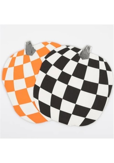 - Mod Pattern Pumpkin Napkins - Modern Desenli Balkabağı Peçeteler 16'lı